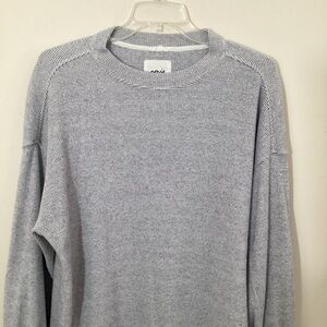 NEW Aerie Oversized M Waffled Sweatshirt Gray White